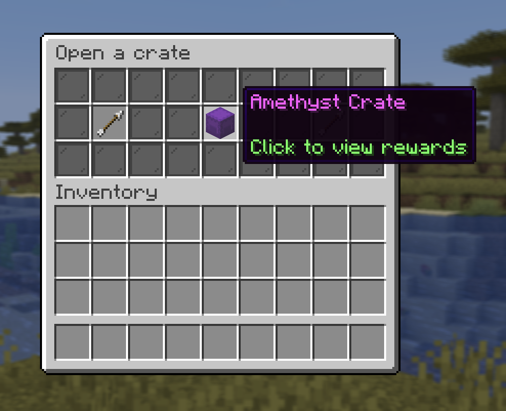 The /crates carousel of available crates