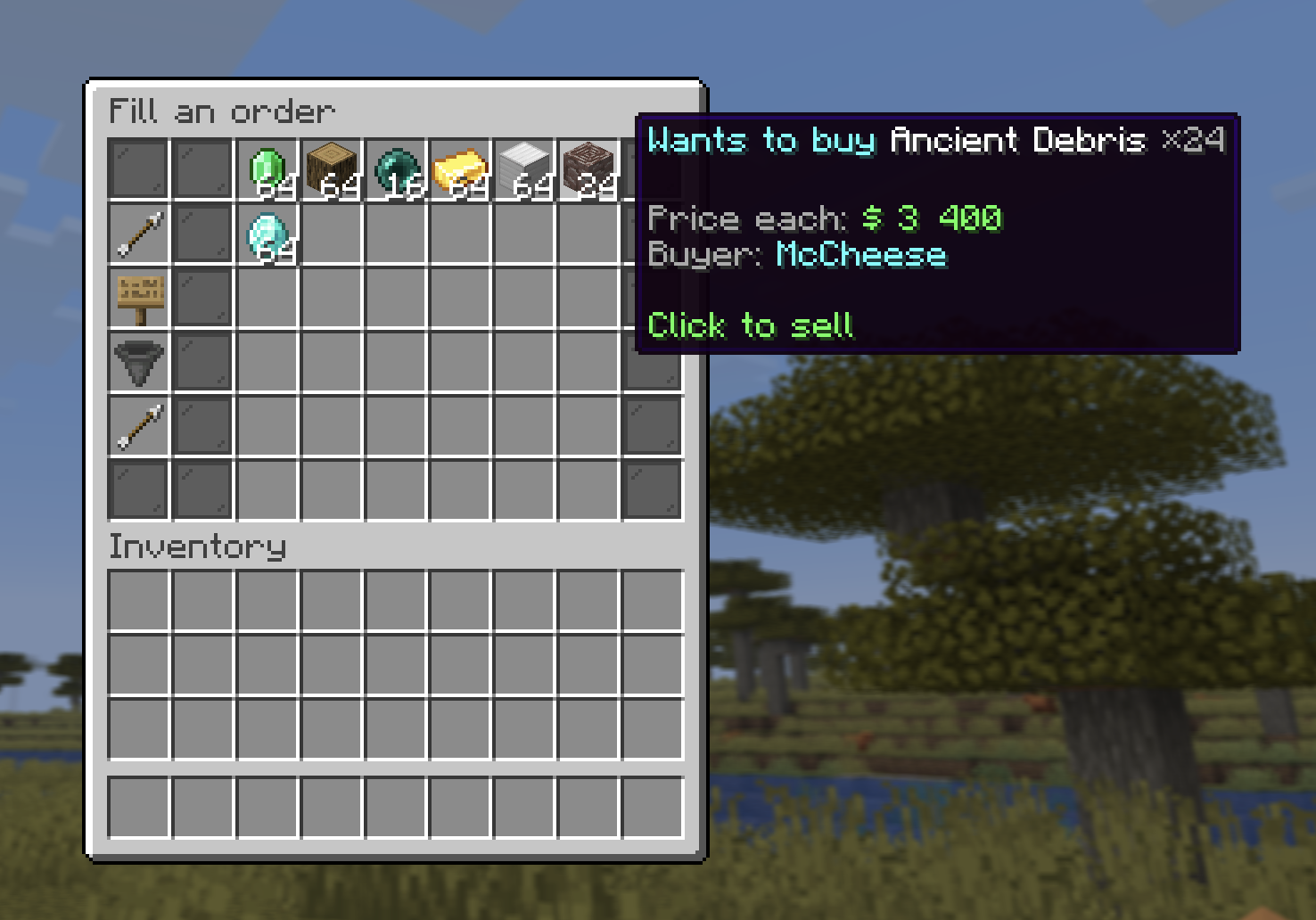 The /orders Browse orders view showing a mix of buy and sell orders