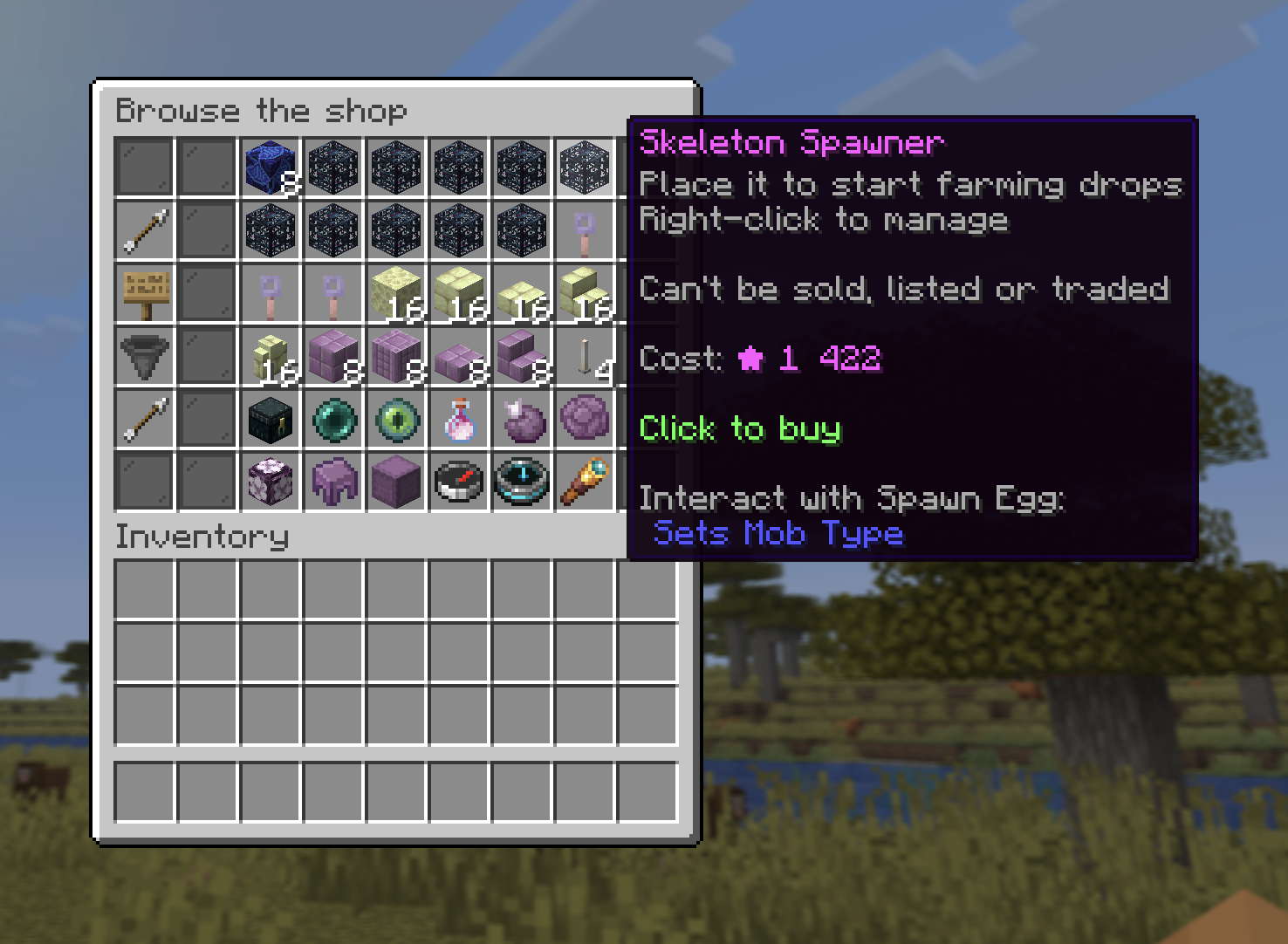The /shop menu on the All items section with the Deal of the Day at the top