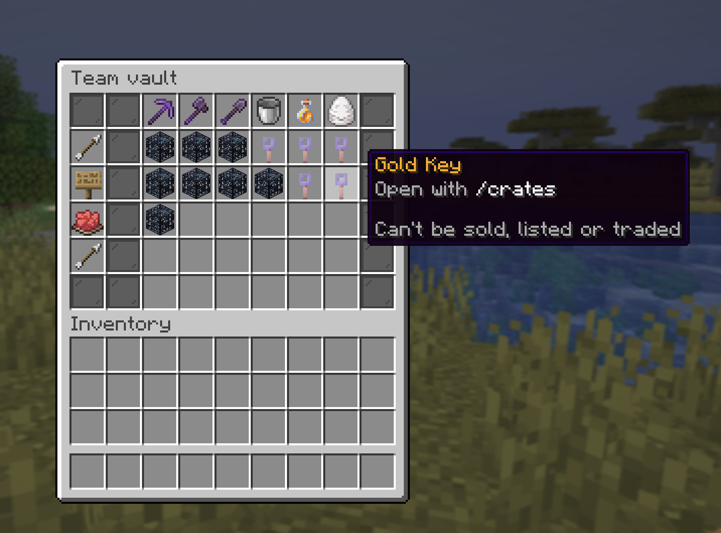 The team vault showing unlocked slots and rank-locked tier panes
