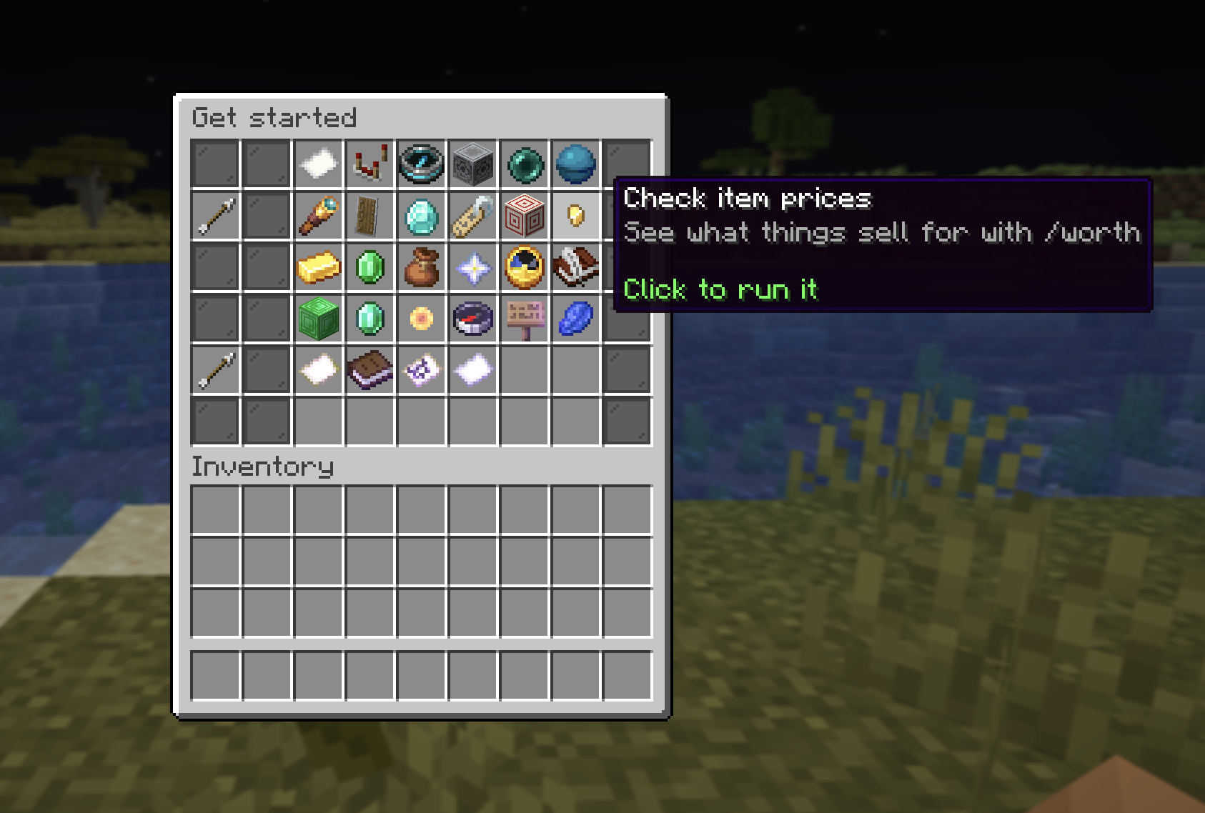The /tuto tutorial checklist with a mix of completed and pending steps