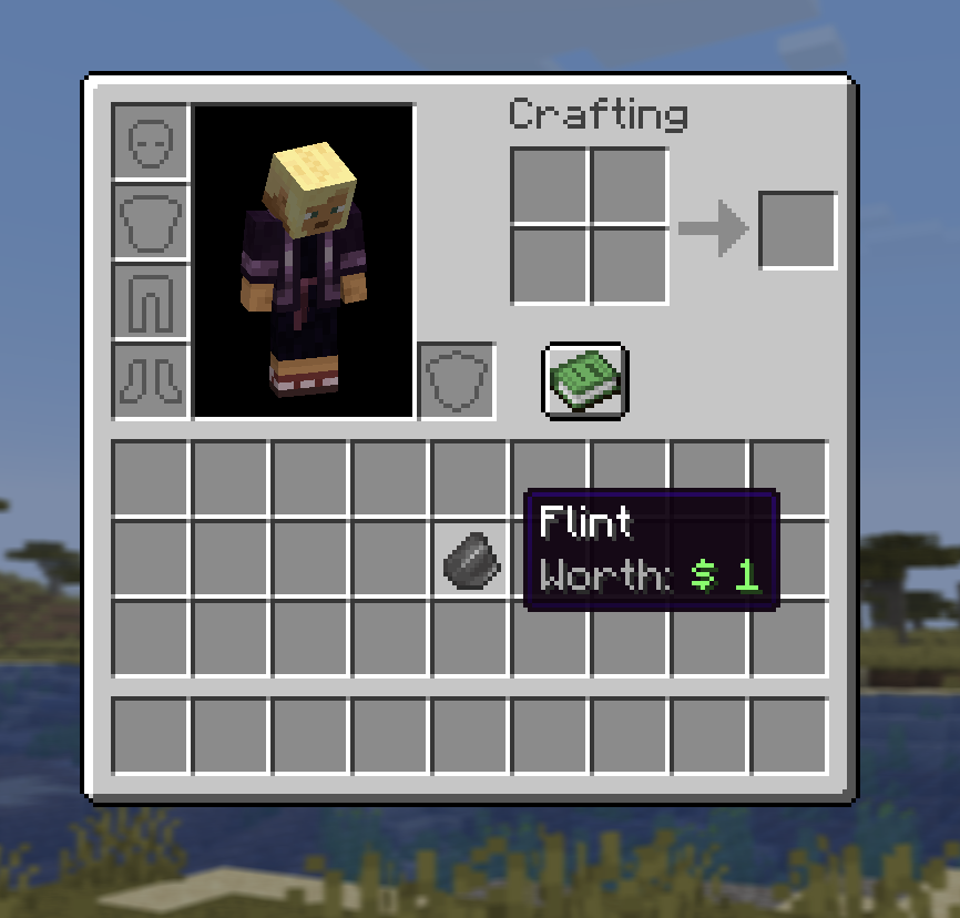 An item tooltip showing the injected Worth line